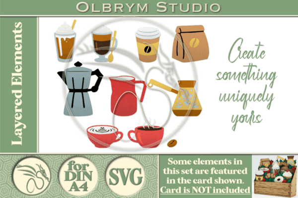 Coffee Layered SVG Elements Set