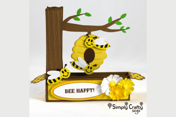 Buzzing Bees Box Card SVG