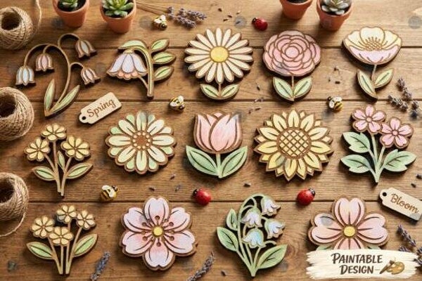 Laser Cut Spring Flower SVG Bundle