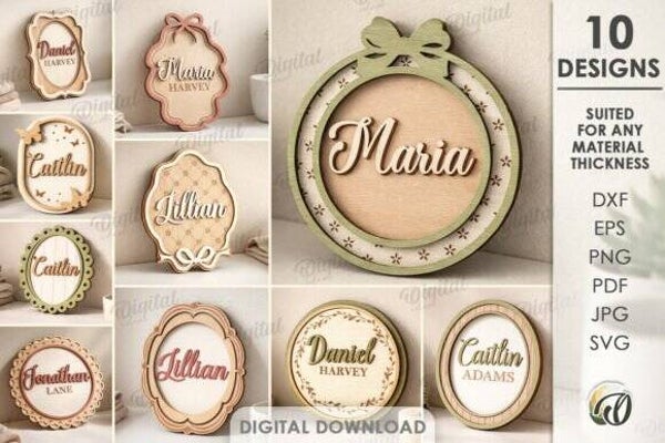 Personalised Name Plaques Bundle Laser