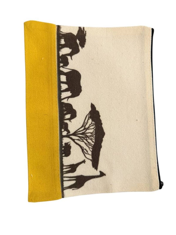Zipped canvas cosmetic bag