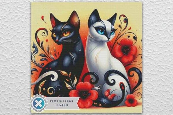 Two Cats Cross Stitch Pattern PDF