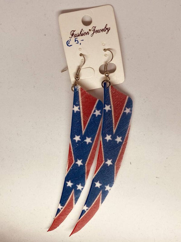 Oorbellen - Veer/Confederate vlag