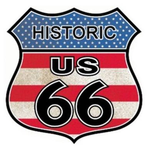 Metalen plaat "Route 66"