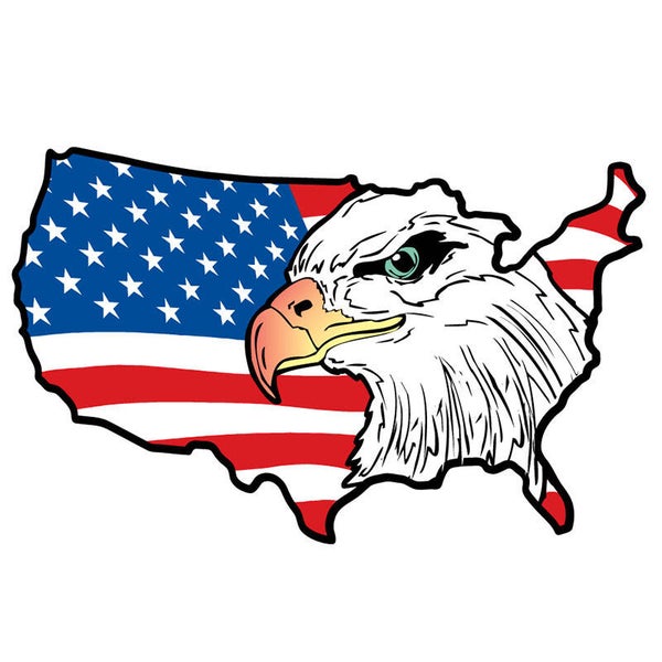 Sticker - Adelaar & USA vlag