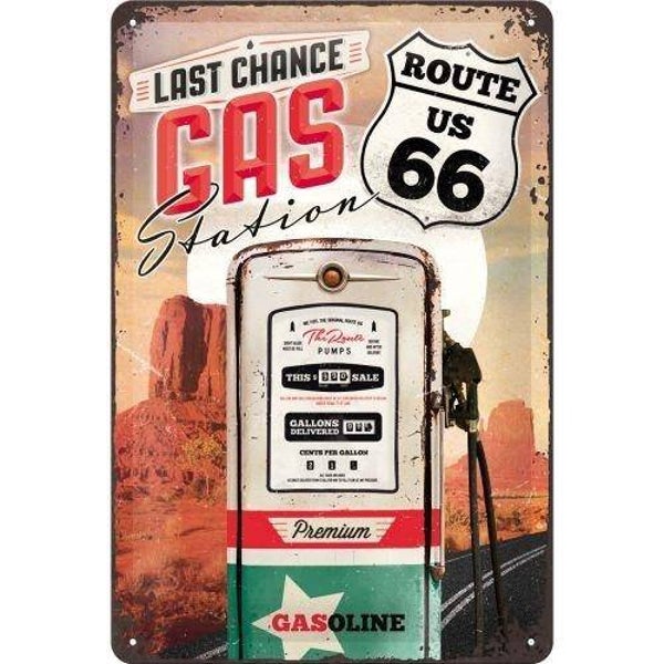 Tinnen plaat "Route 66 Gas station"