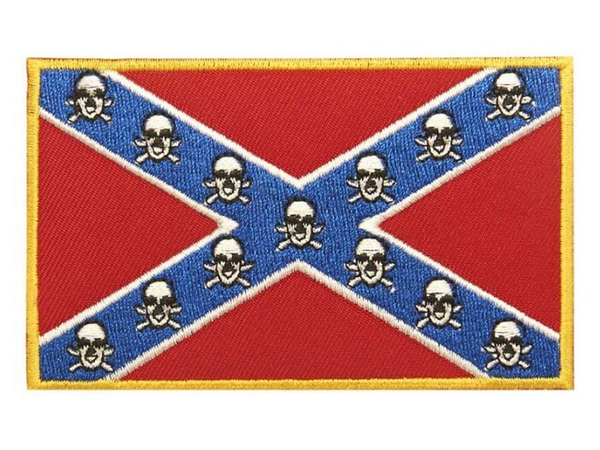 Patch - Confederate vlag doodskop (middel)