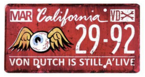 Nummerplaat "Von Dutch"