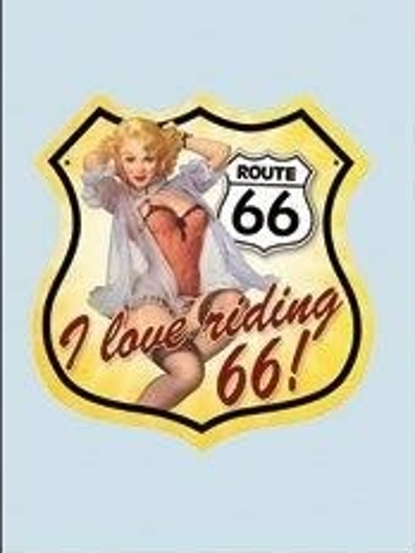 Magneet/spiegel "Route 66"