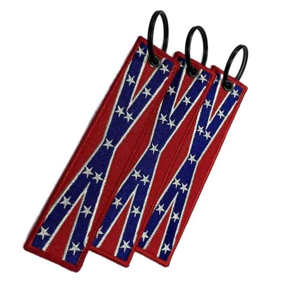 sleutelhanger van stof - rebel vlag