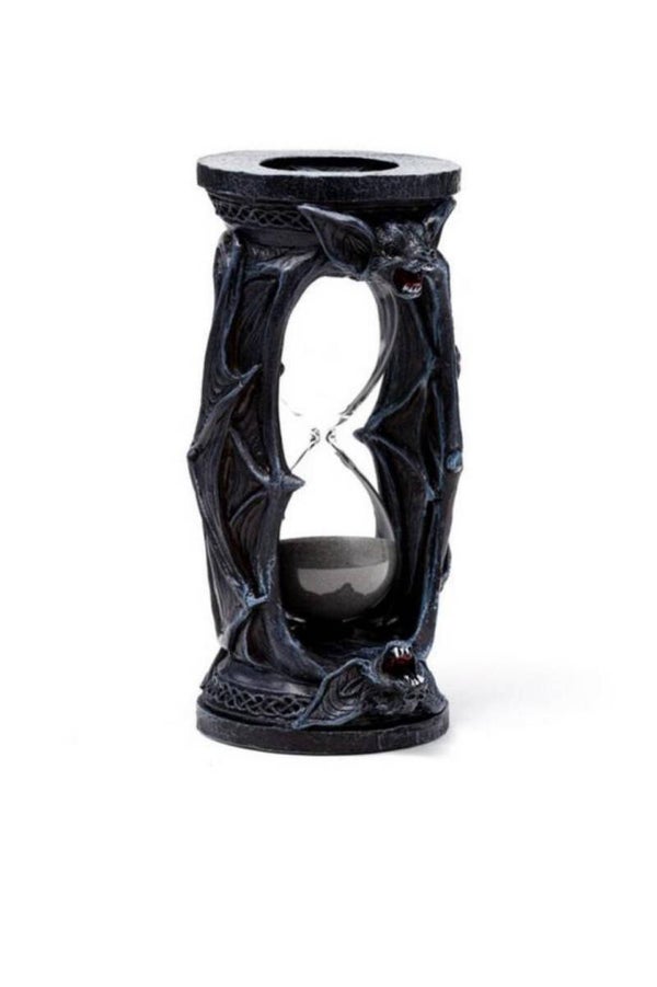 Halloween - zandloper met vleermuis vleugels.