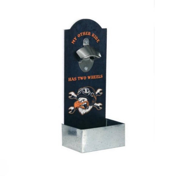 Wandflesopener - met 'My Other Ride Has Two Wheels' print.