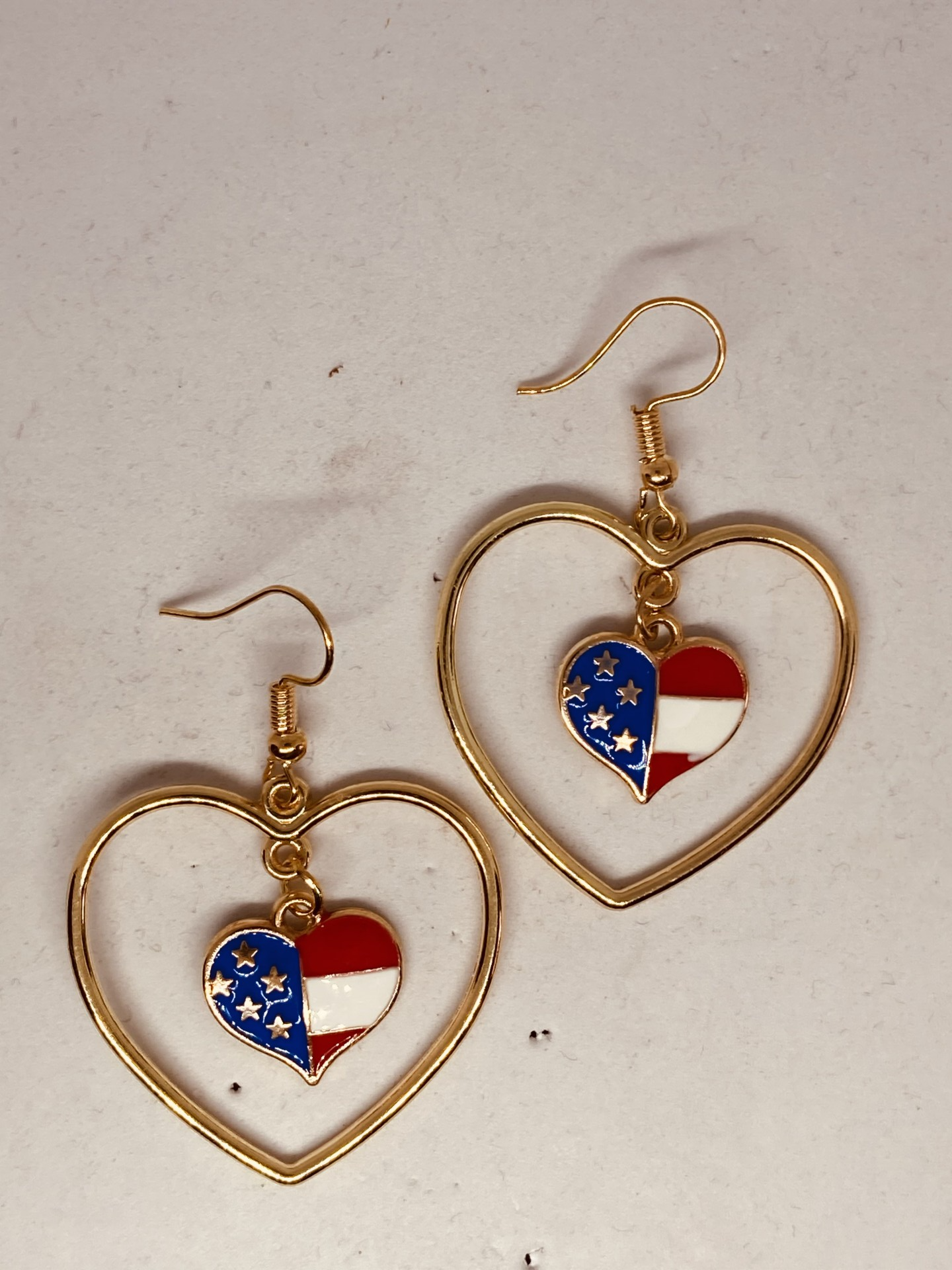 Oorbellen - Hart/USA vlag