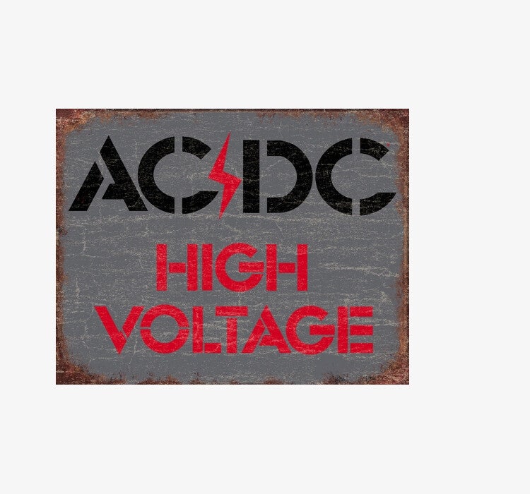 AC/DC - High Voltage - aluminium wandbord