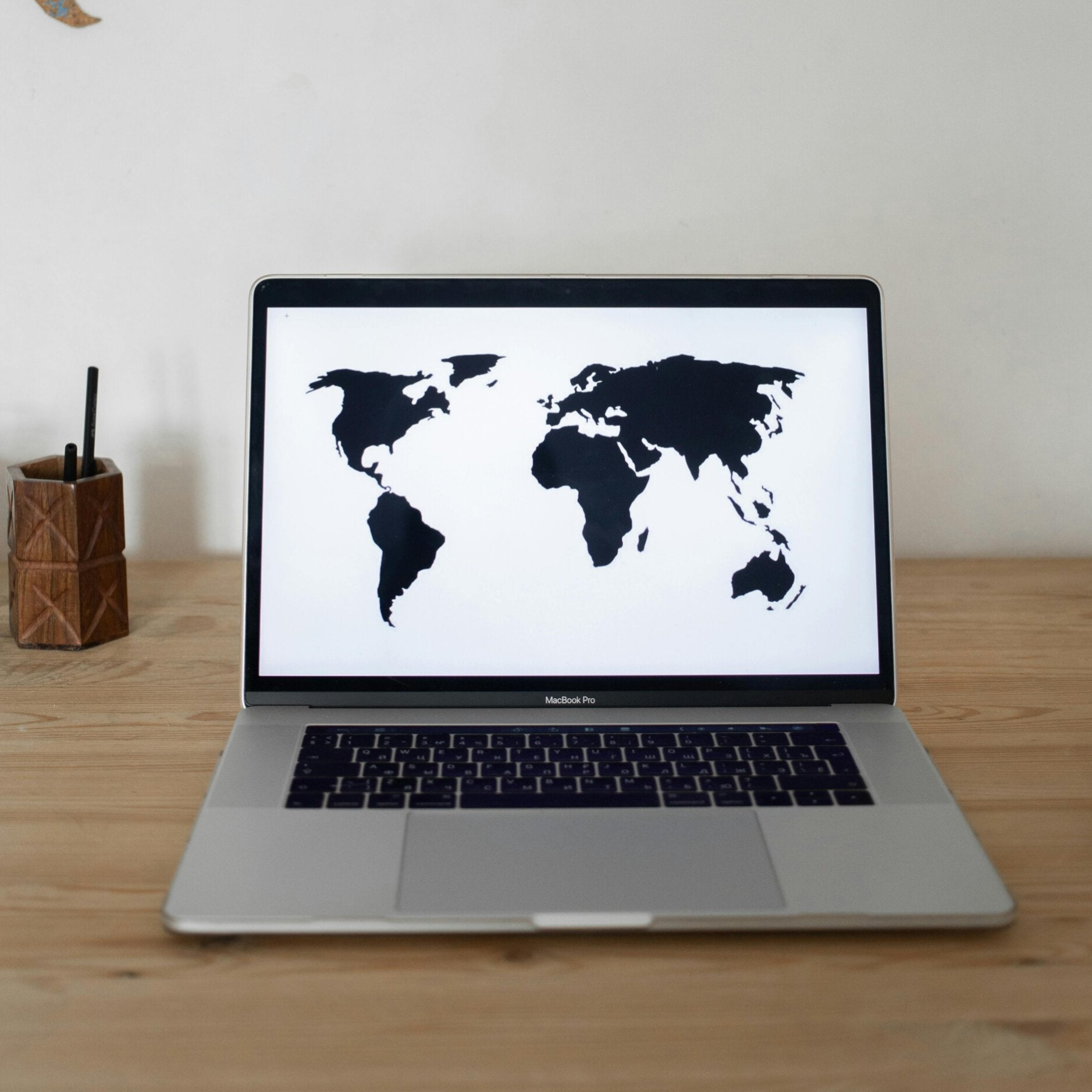 World Map On Macbook Screen