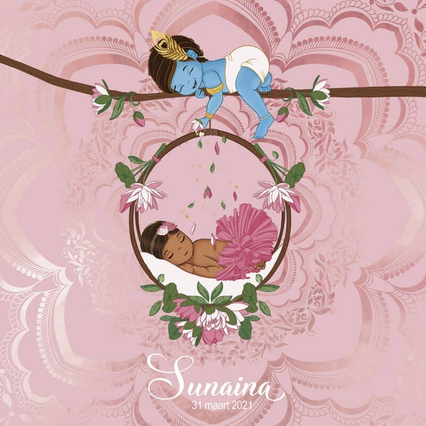 Geboortekaartje 'Krishna Jhula meisje'