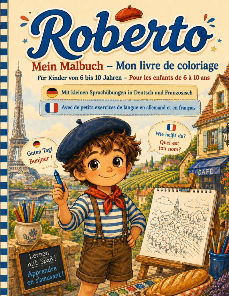Kindermalbuch - Roberto - spielerisch französisch lernen