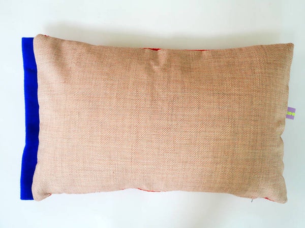Kussen 0805 rood/blauw, 2 verschillende kanten, 40x60cm