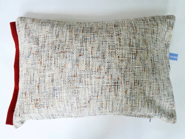 Kussen 0810 creme/bruin, 2 verschillende kanten, 40x60cm