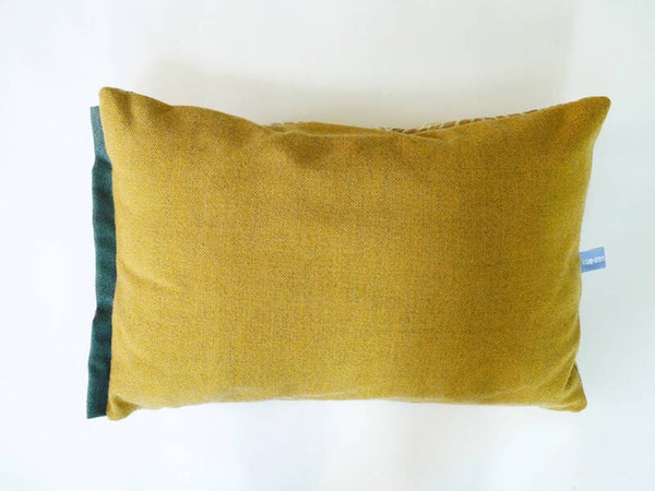 Kussen 0821 geel/groen/creme, 2 verschillende kanten, 40x60cm