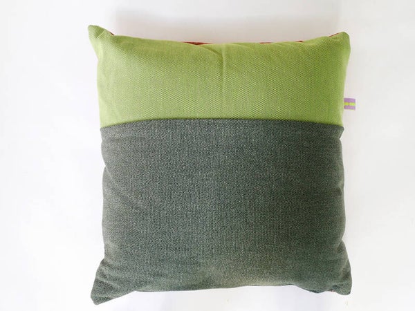 Kussen 0824 groen/rood, 2 verschillende kanten, 60x60cm