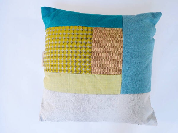 Kussen 0827 groen/blauw/geel, 60x60cm