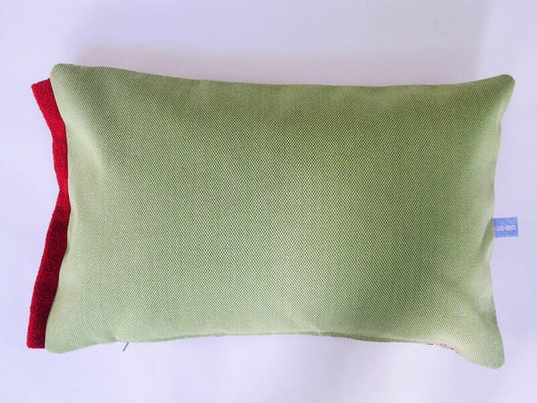 Kussen 0828 groen/rood, 2 verschillende kanten, 40x60cm