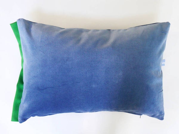 Kussen 0829 blauw/groen, 2 verschillende kanten, 40x60cm