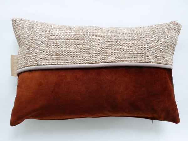 Kussen 0713 cognac/bruin, met piping, 40x60cm