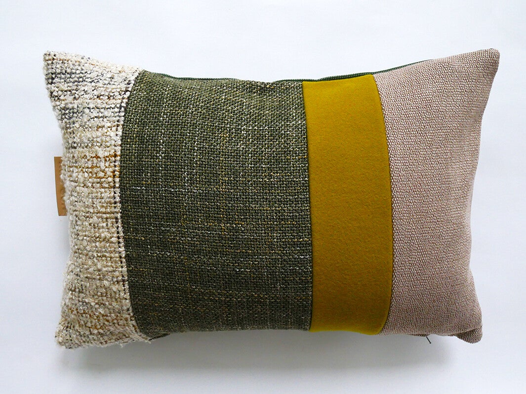 Kussen 0736 groen/geel/creme, 40x60cm