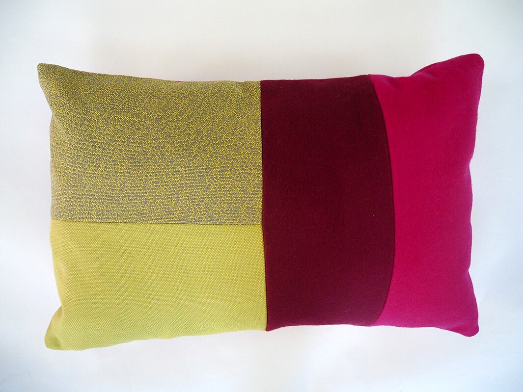 Kussen 0748 roze/geel, 40x60cm