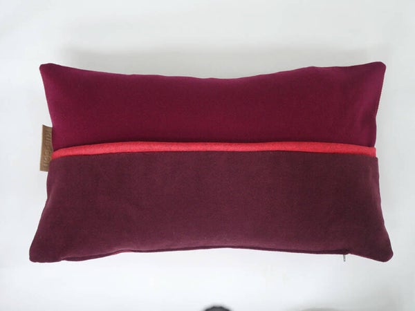 Kussen 0756 bordeaux rood/roze, met piping, 40x60cm