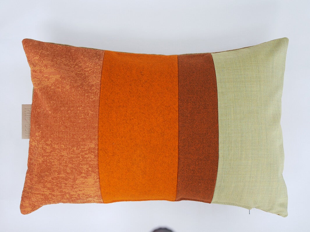 Kussen 0759 groen/oranje, 40x60cm