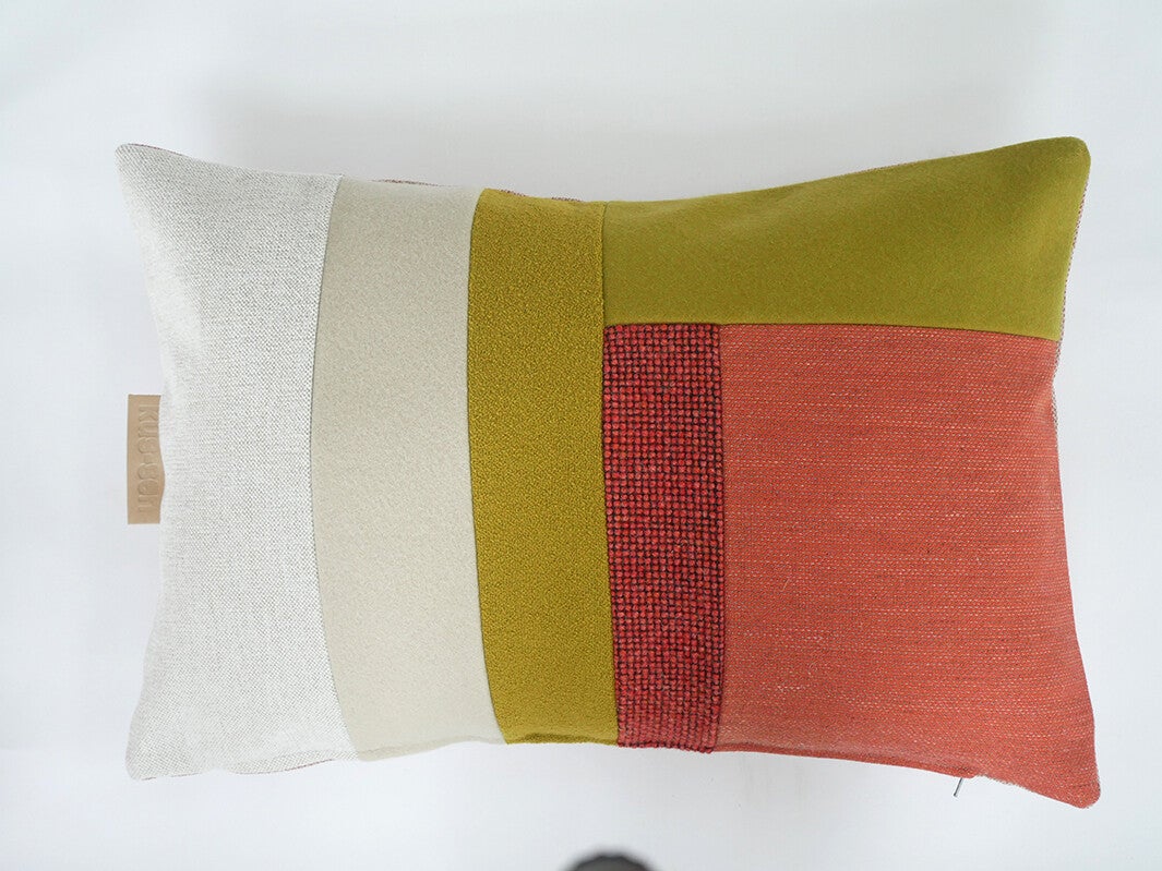 Kussen 0760 groen/rood/creme, 40x60cm