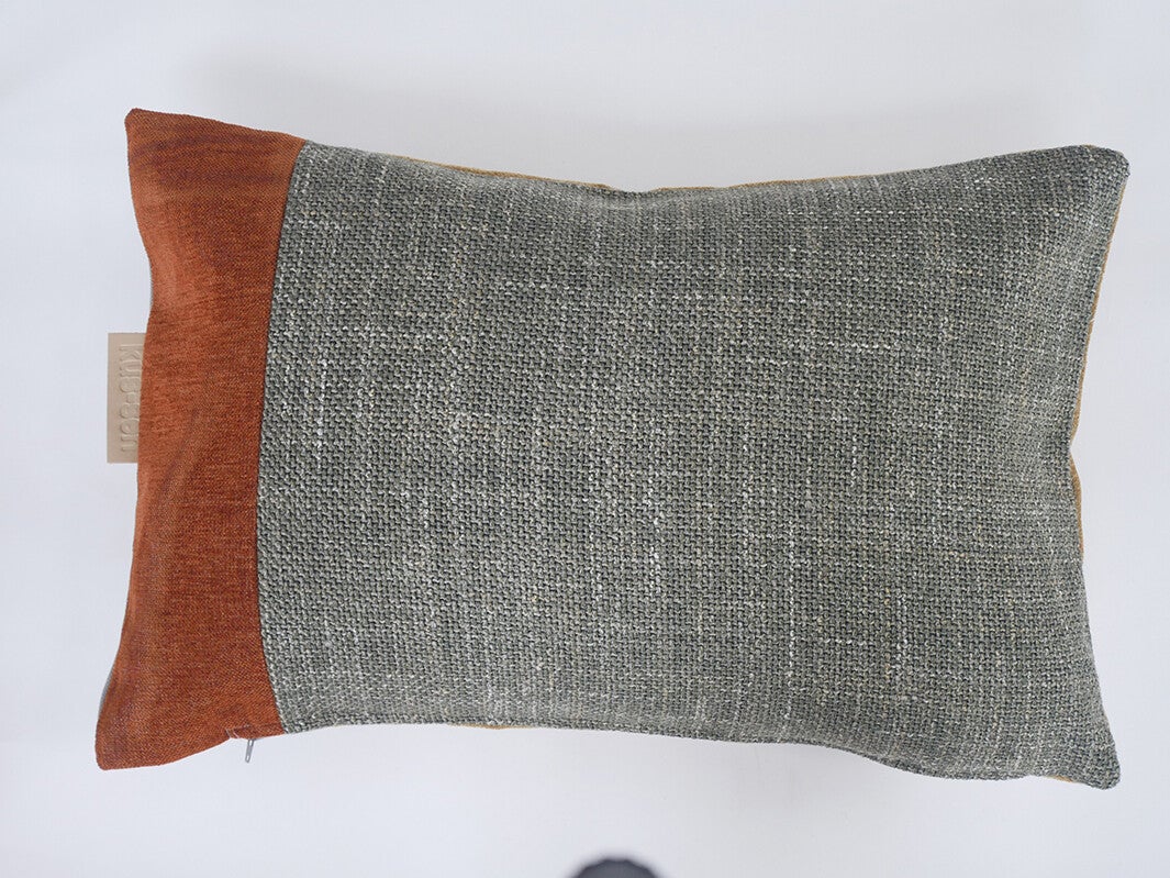 Kussen 0763 groen/blauw/bruin, 2 verschillende kanten, 40x60cm