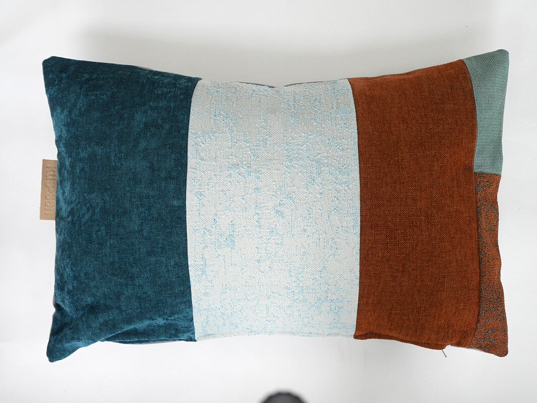 Kussen 0779 bruin/blauw, 40x60cm