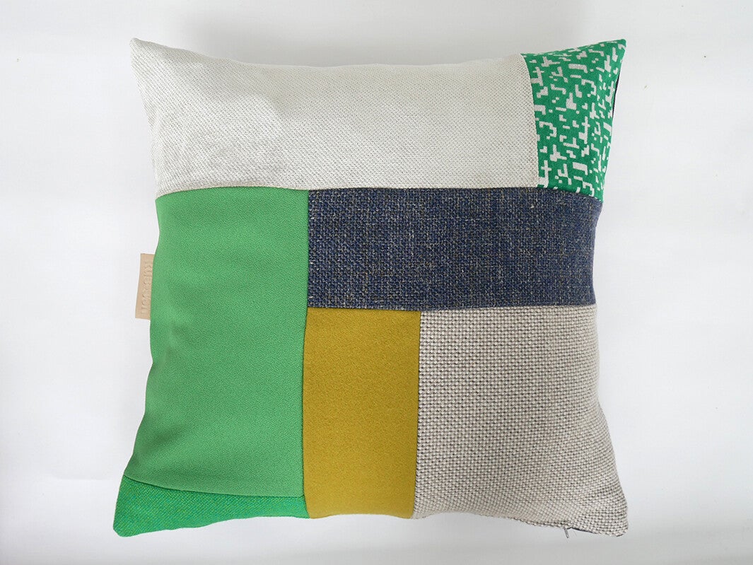 Kussen 0784 groen/creme/blauw, 60x60cm