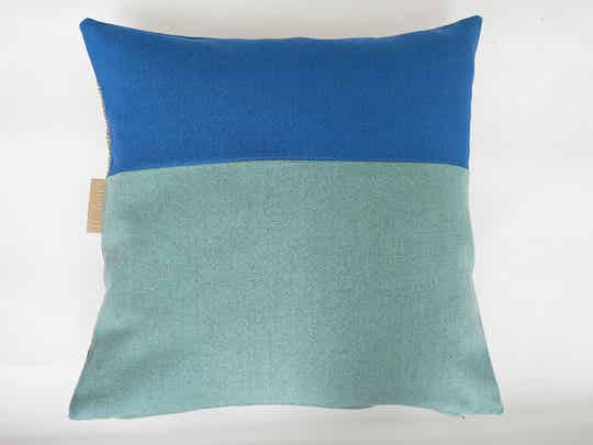 Kussen 0785 groen/blauw, 2 verschillende kanten, 60x60cm