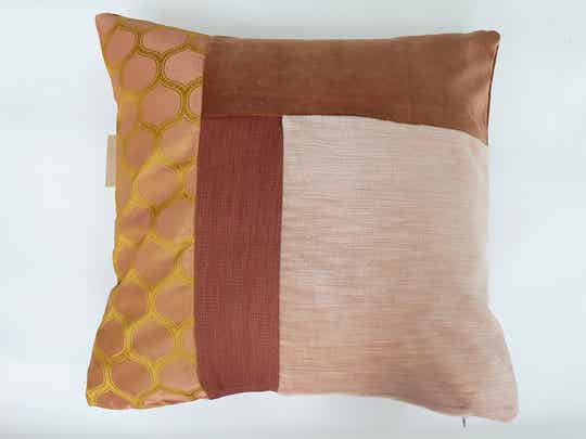 Kussen 0790 roze/bruin, 60x60cm