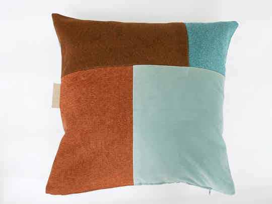 Kussen 0794 bruin/blauw, 60x60cm