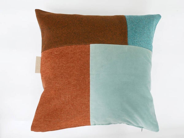 Kussen 0794 bruin/blauw, 60x60cm