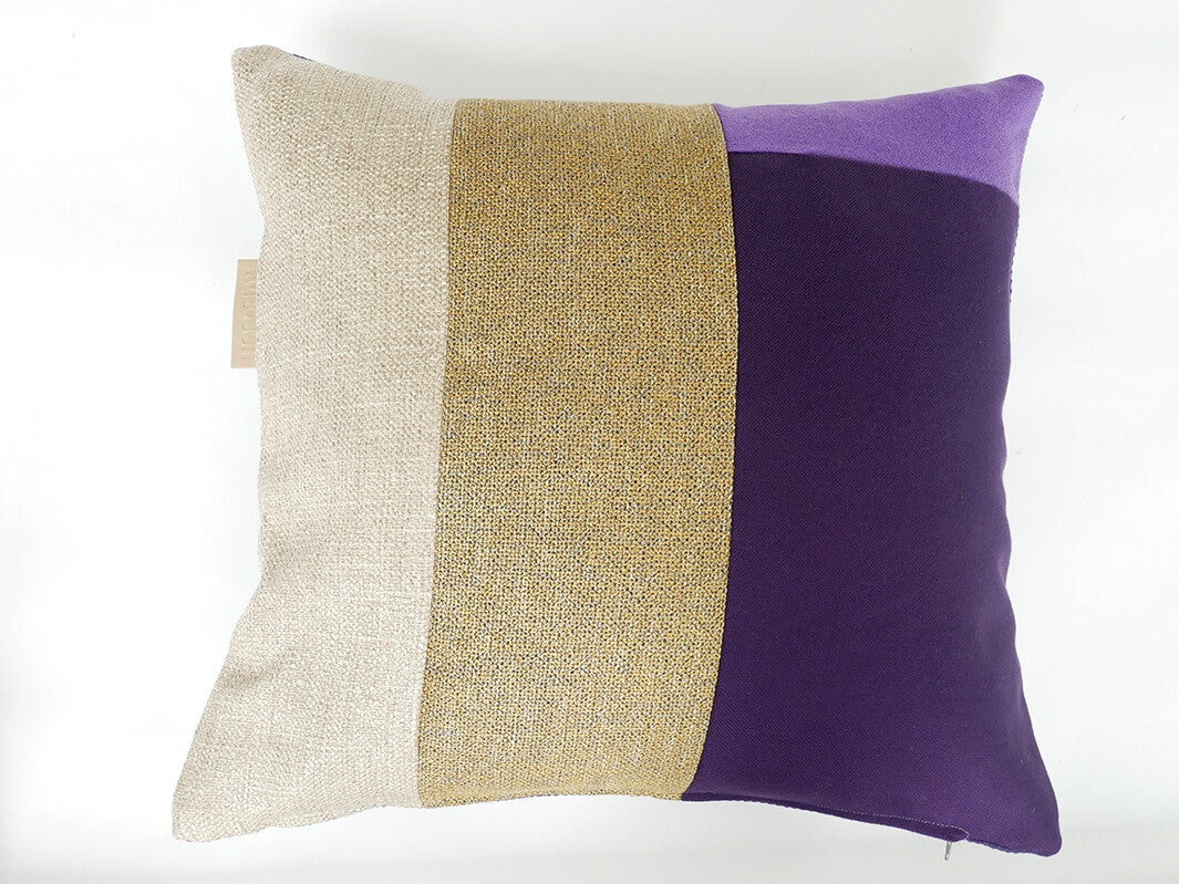 Kussen 0795 paars/zand/creme, 60x60cm