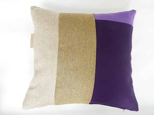 Kussen 0795 paars/zand/creme, 60x60cm