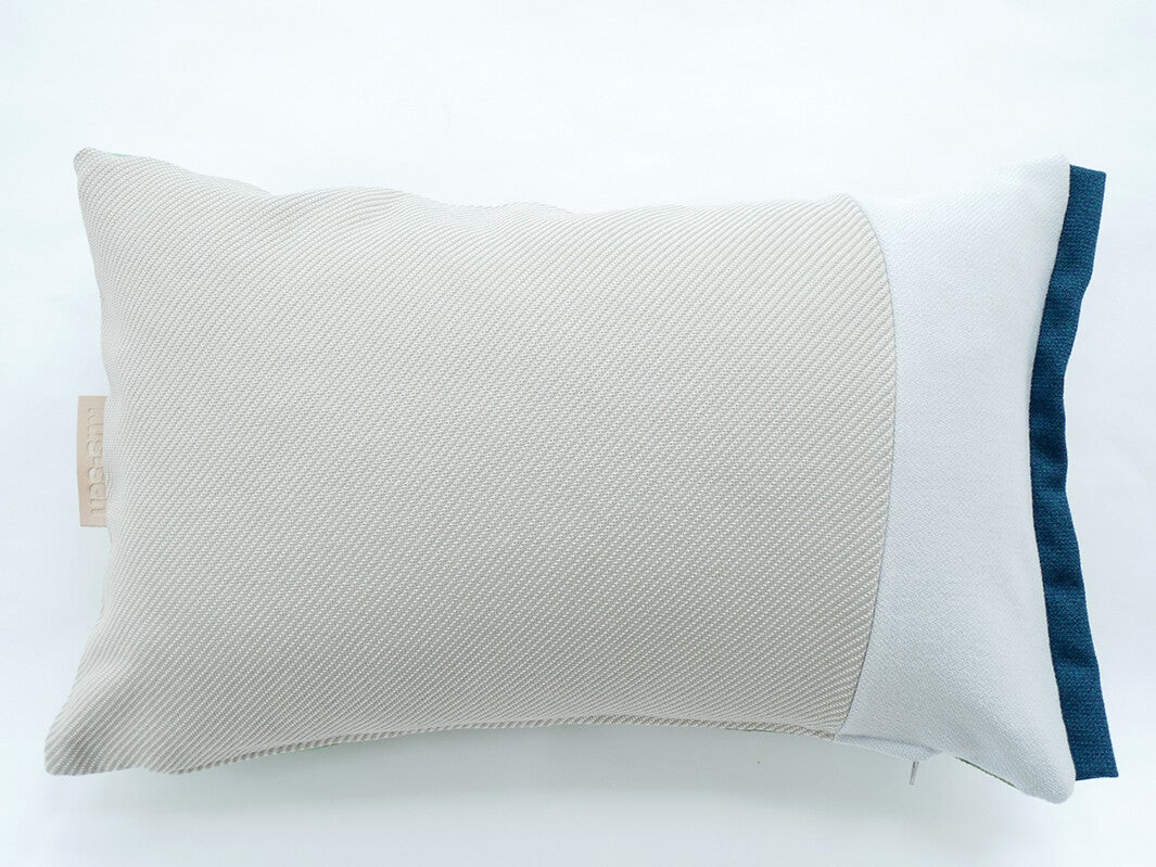 Kussen 0642 grijs/groen/blauw, 2 verschillende kanten, 40x60cm