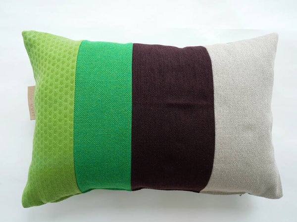 Kussen 0689 groen/aubergine/grijs, 40x60cm