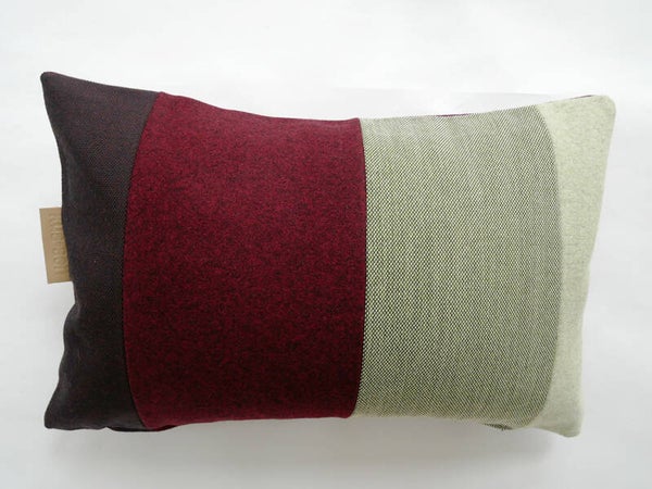 Kussen 0672 bordeauxrood/groen, 40x60cm
