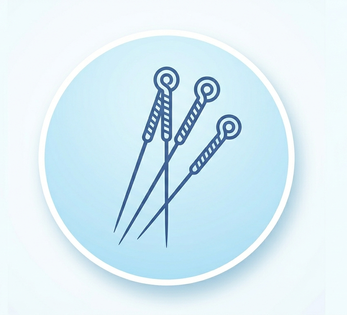 Acupuncture needles used during treatment