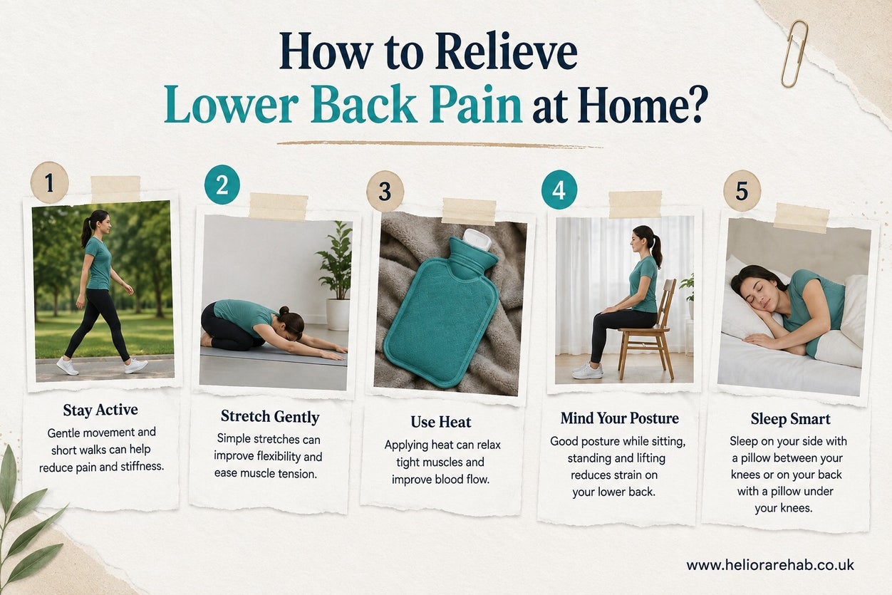 Physiotherapy care and rehabilitation for lower back pain