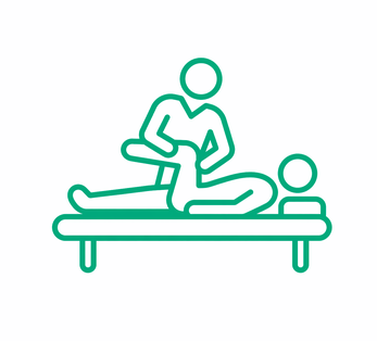 Physiotherapist treating a patient