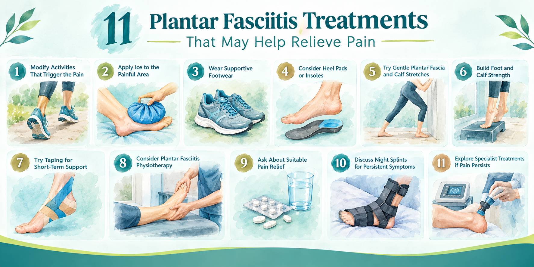 Plantar fasciitis treatment infographic